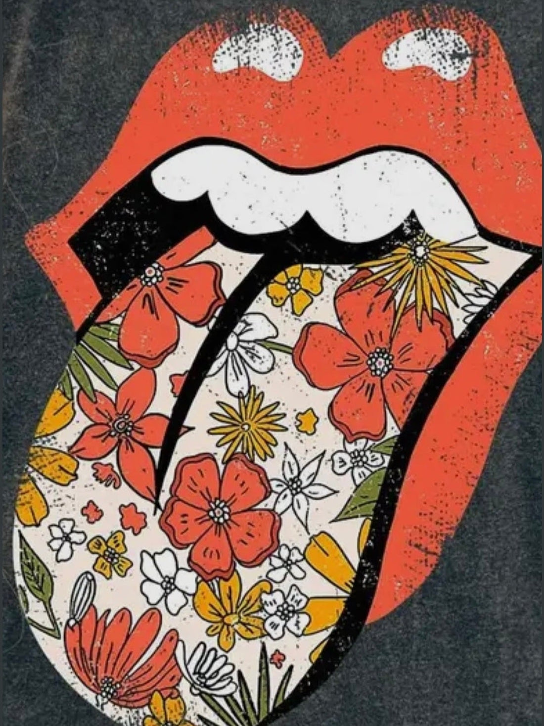 RETRO LIPS ROCK AND ROLL T-SHIRT