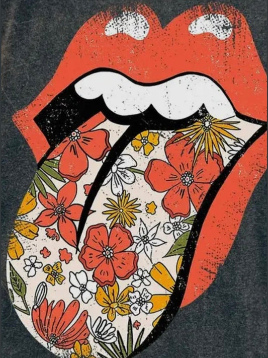 RETRO LIPS ROCK AND ROLL T-SHIRT