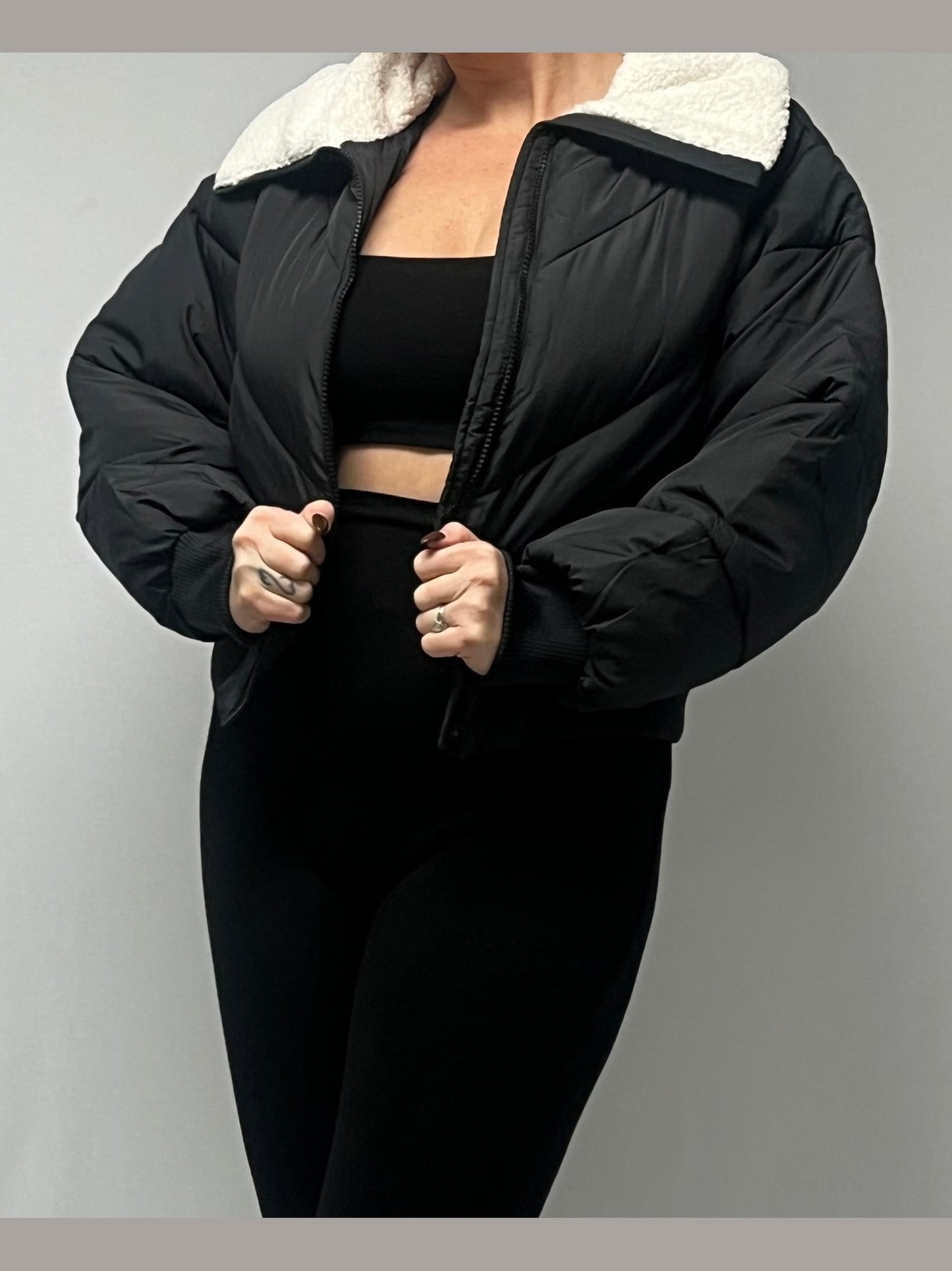 SHERPA COLLAR PUFFER JACKET