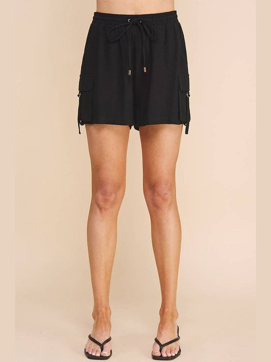 HIGH WAIST BLACK SHORTS