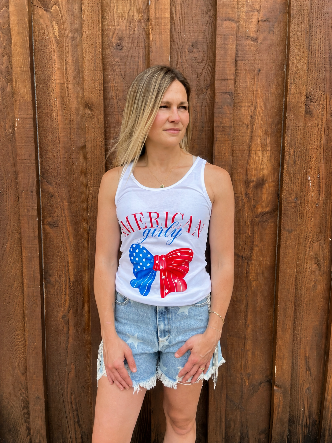 AMERICAN GIRLY RACERBACK TANK
