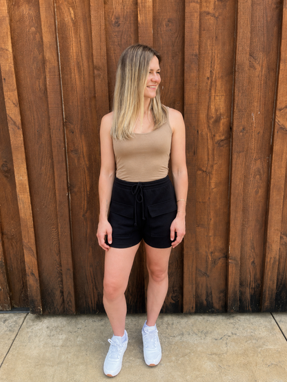 MOCHA SCOOP NECK BODYSUIT