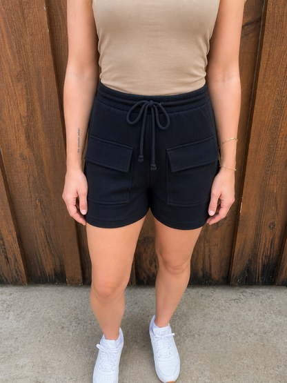 WAFFLE KNIT FRONT POCKET SHORTS