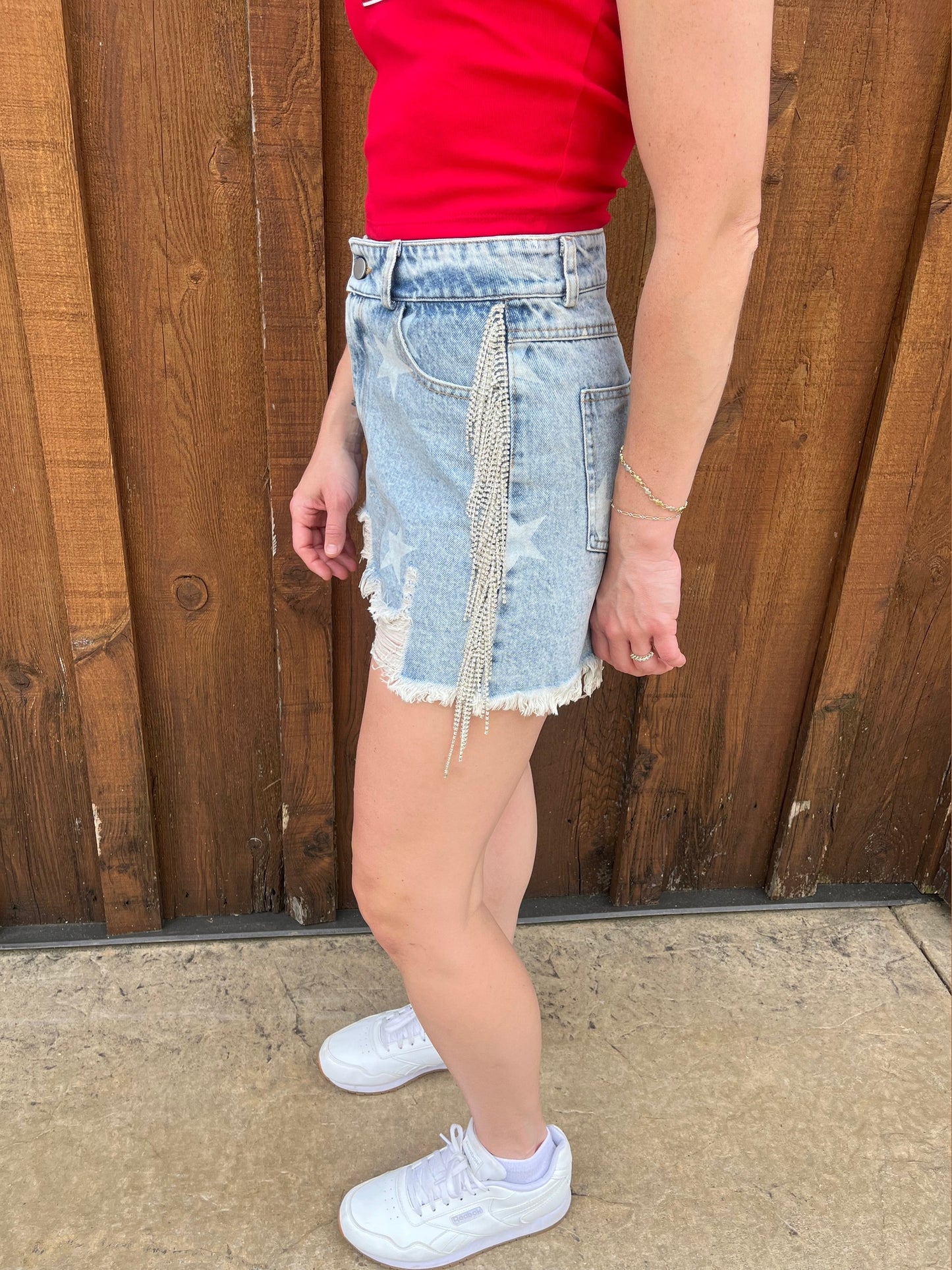 STAR DENIM SHORTS