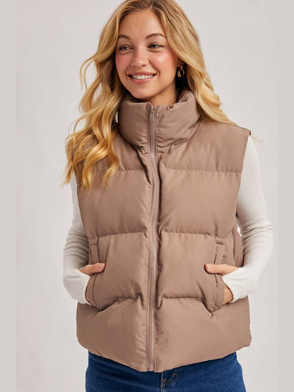 ZIP FRONT PUFFER VEST