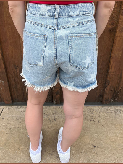 STAR DENIM SHORTS