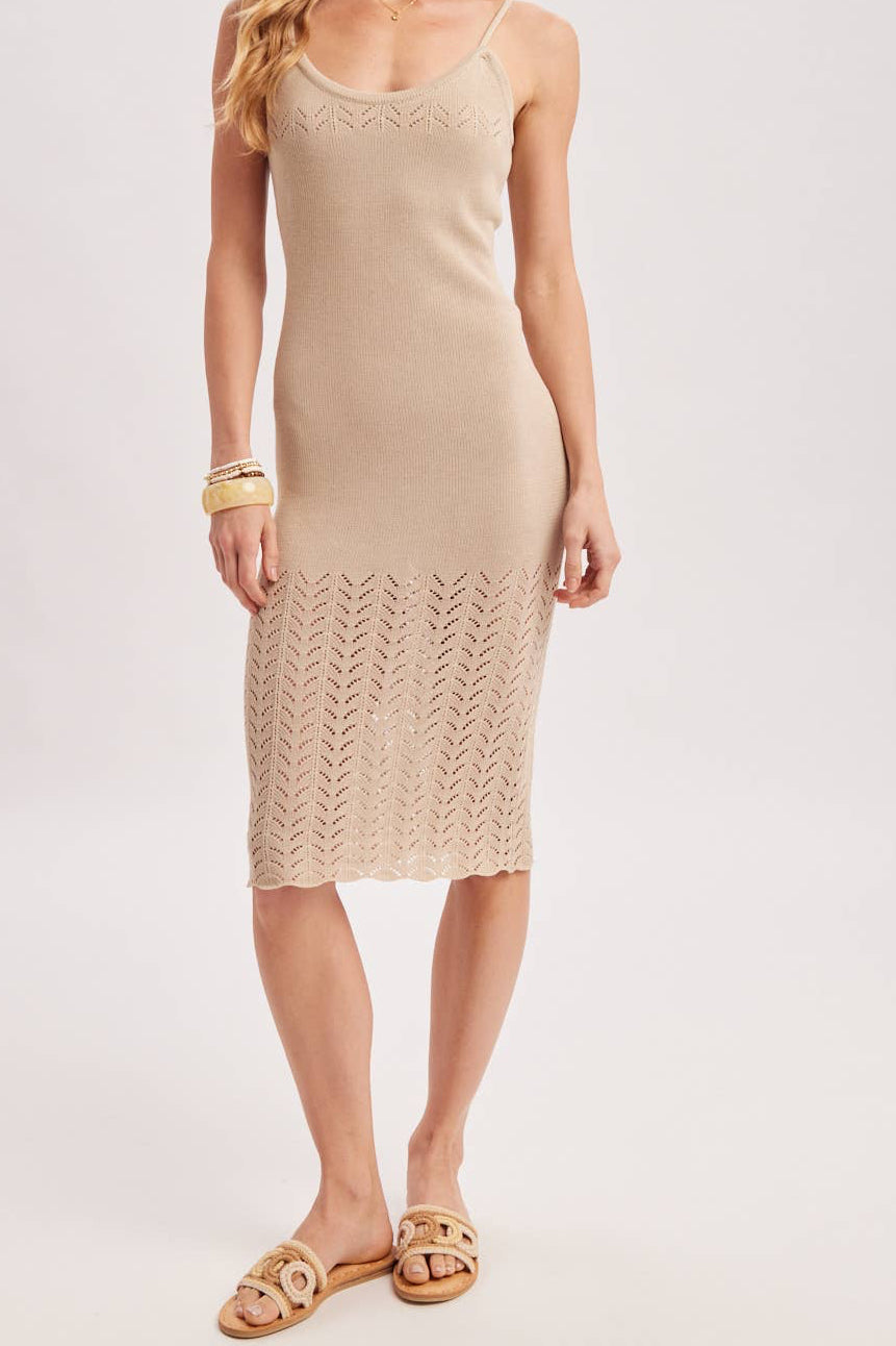 SLEEVELESS KNIT MIDI DRESS