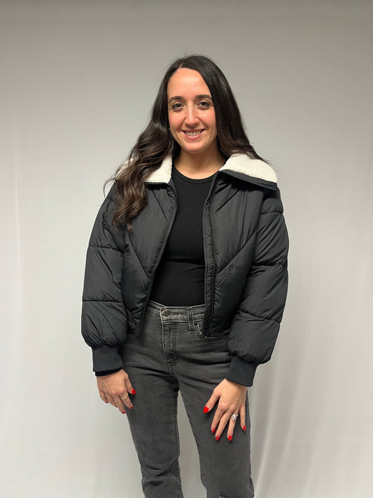 SHERPA COLLAR PUFFER JACKET