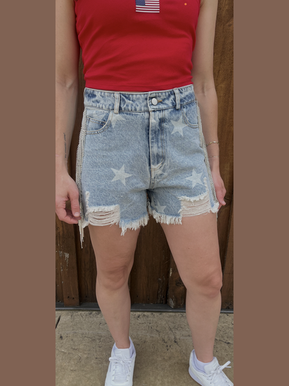 STAR DENIM SHORTS