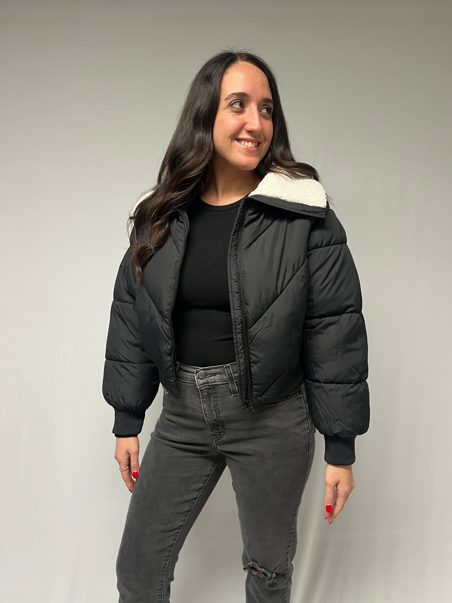 SHERPA COLLAR PUFFER JACKET