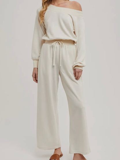 WIDE NECK OFF THE SHOULDER JUMPSUIT