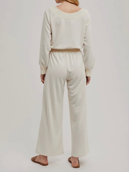 WIDE NECK OFF THE SHOULDER JUMPSUIT