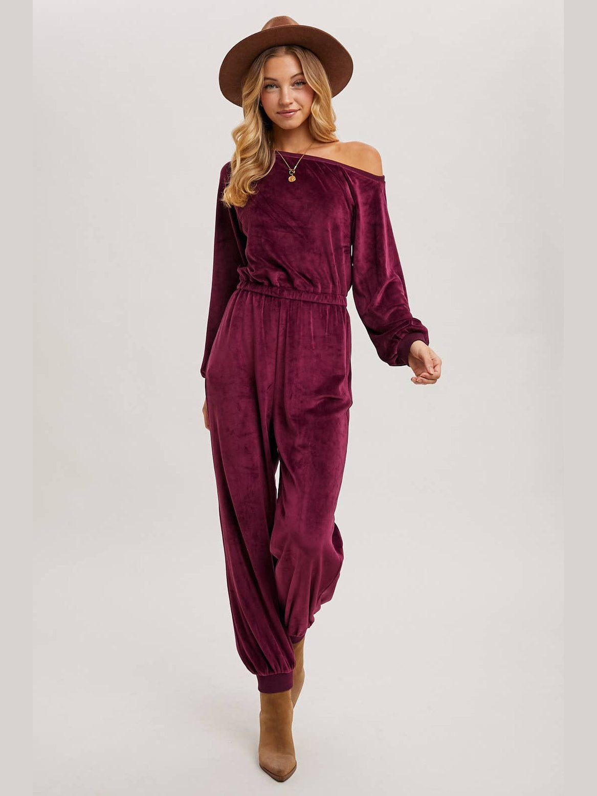 VELVET JUMPSUIT 2 COLOR OPTIONS