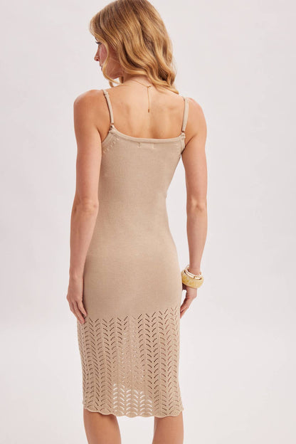 SLEEVELESS KNIT MIDI DRESS