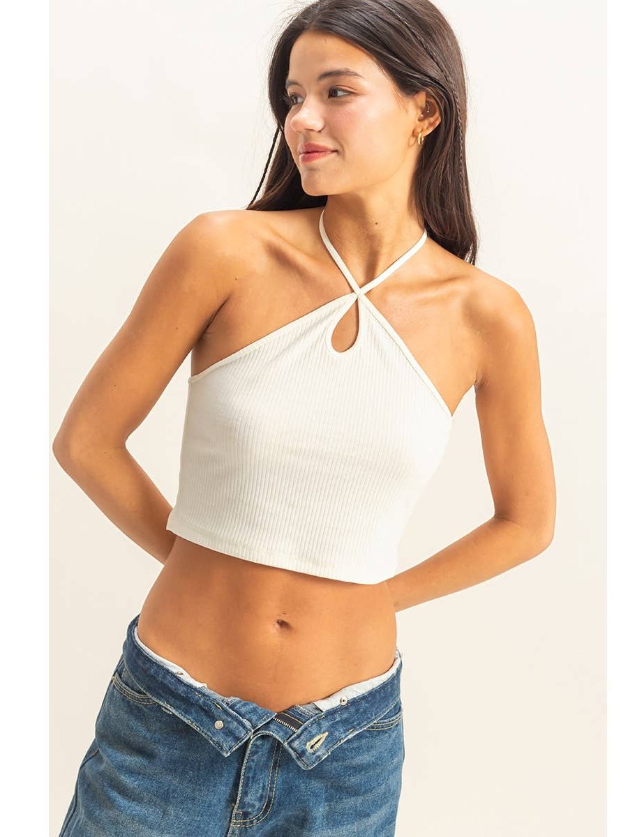 HALTER CUTOUT CROP TOP