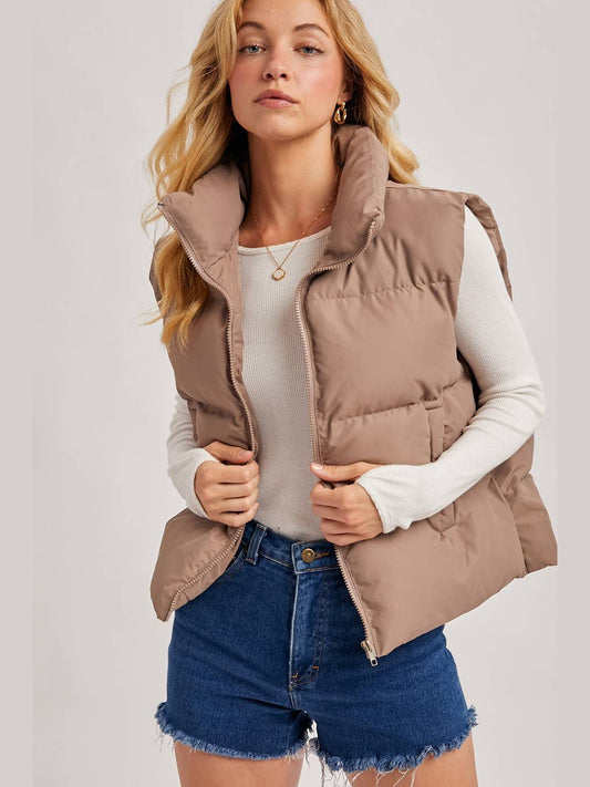 ZIP FRONT PUFFER VEST